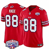 Men's Buffalo Bills #88 Dawson Knox Red F.U.S.E. 2024 AFC East Division Champions Vapor Limited Stitched Jersey,baseball caps,new era cap wholesale,wholesale hats